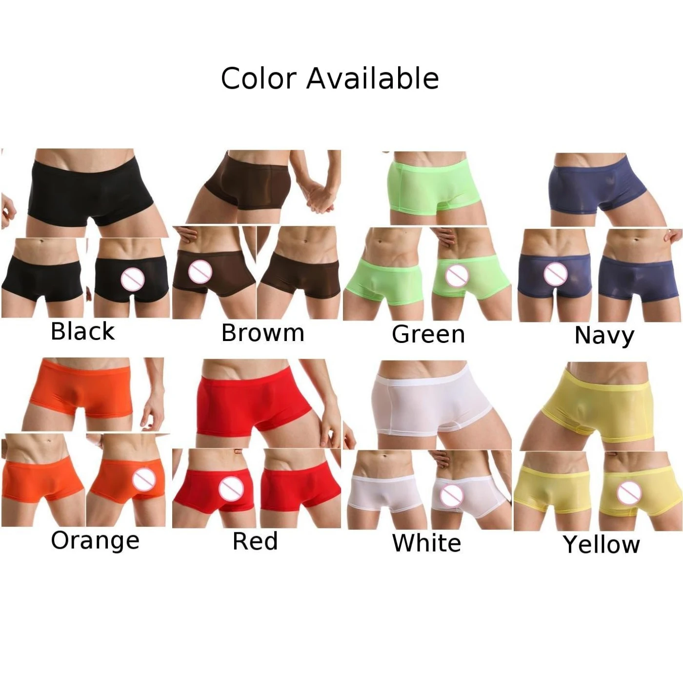 Celana Dalam Pria Baru Nyaman Seksi Lingerie Boxer Brief Bernapas Pinggang Rendah Transparan Bahan Sutra Es Untuk Pria