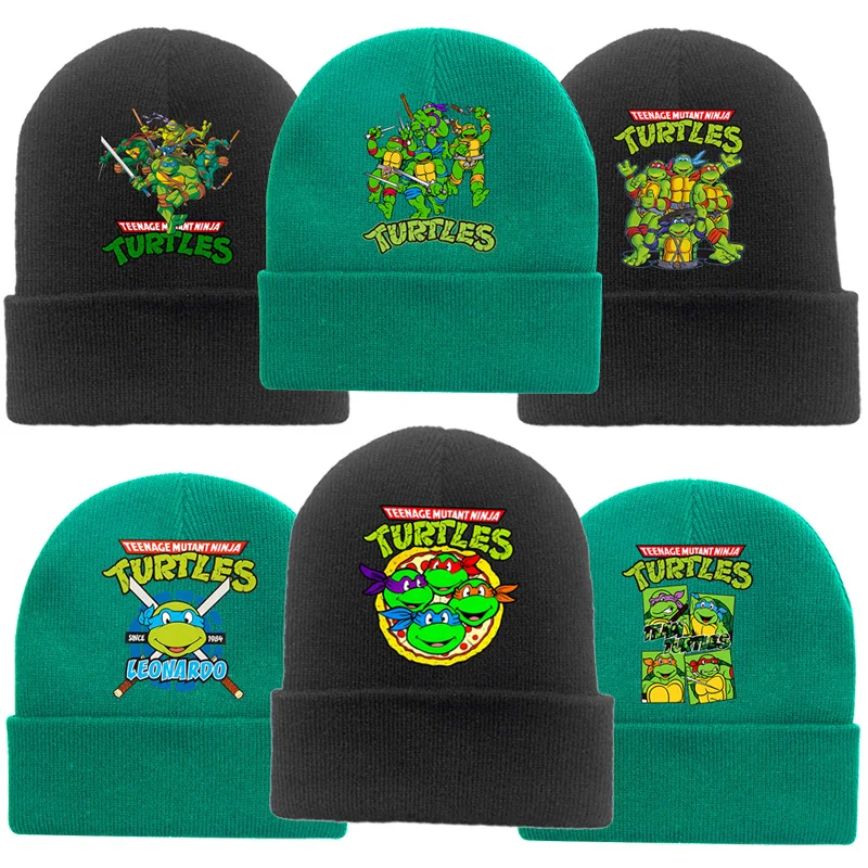 Teenage Mutant Ninja Turtles Kid Knitted Hats Outdoor Keep Warm Boy Stretch Caps Cartoon Beanie Soft Autumn Winter Gifts