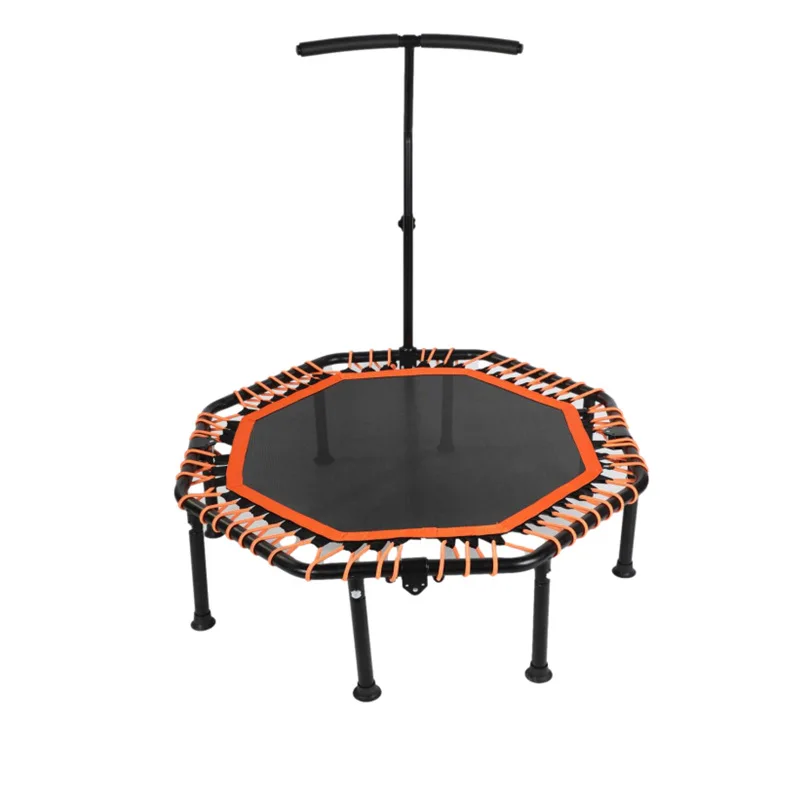 

Hot Sale Body Building Ftness Indoor Foldable Trampoline For Adults 48" With Handrail