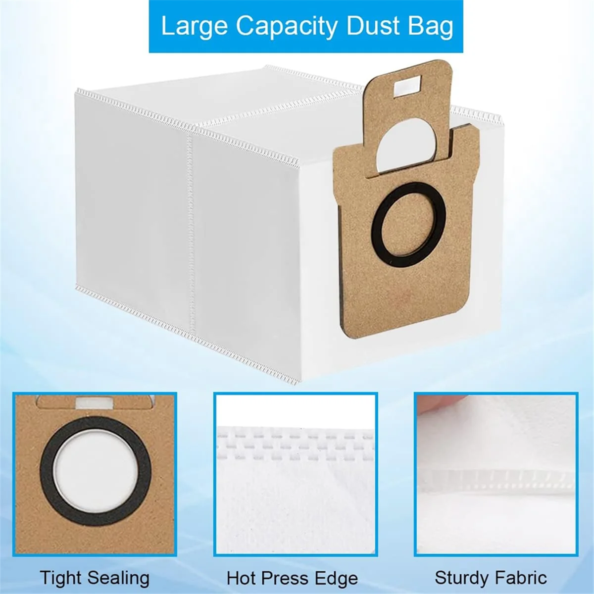 8Pcs Dust Bags for L10S Ultra/L10 Ultra,for X10+ Robot Vacuum Cleaner,2.5L Large Capacity Replacement Bags