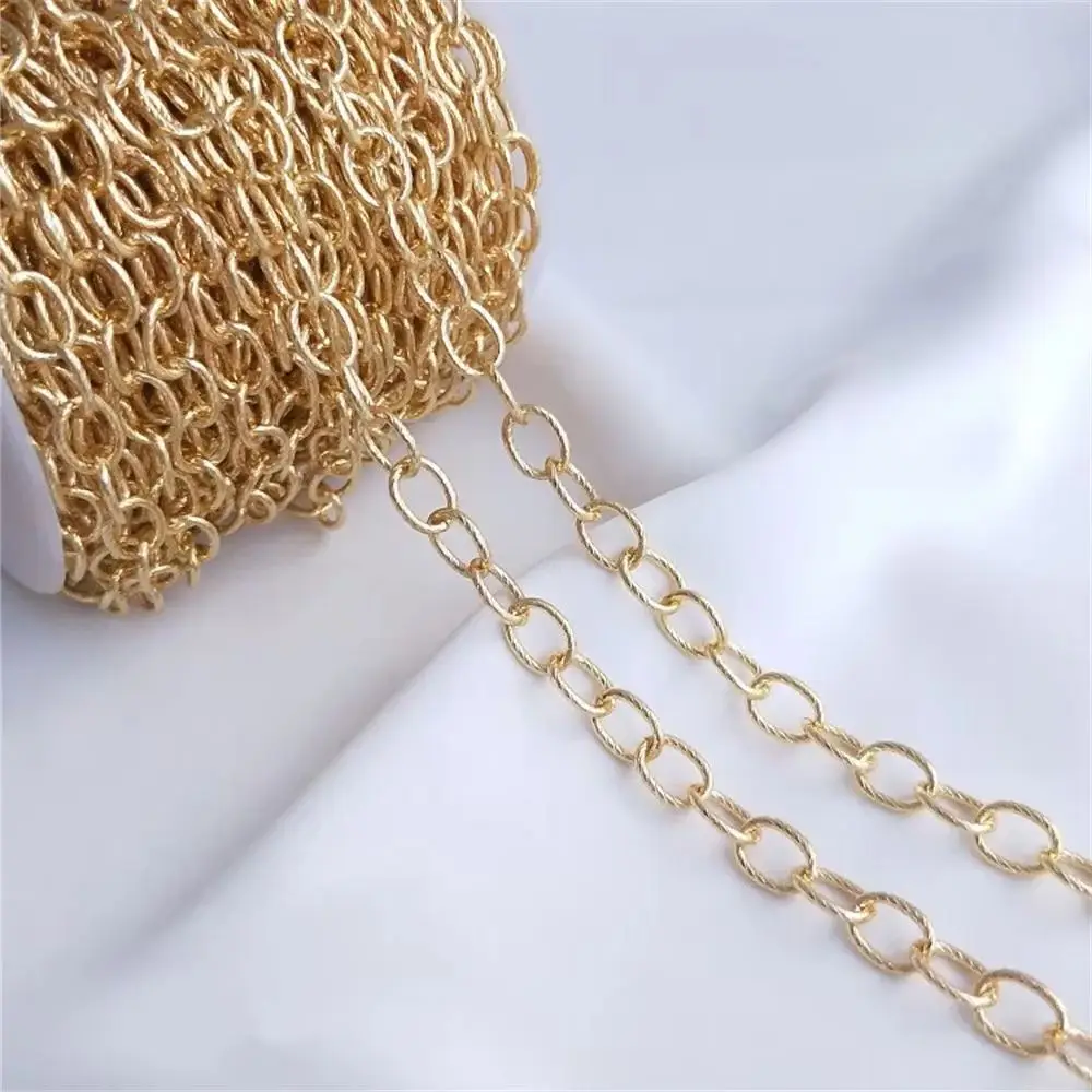 14K Gold Plated Twine chain Oval O chain Handmade DIY bracelet necklace pendant jewelry with chain loose chain