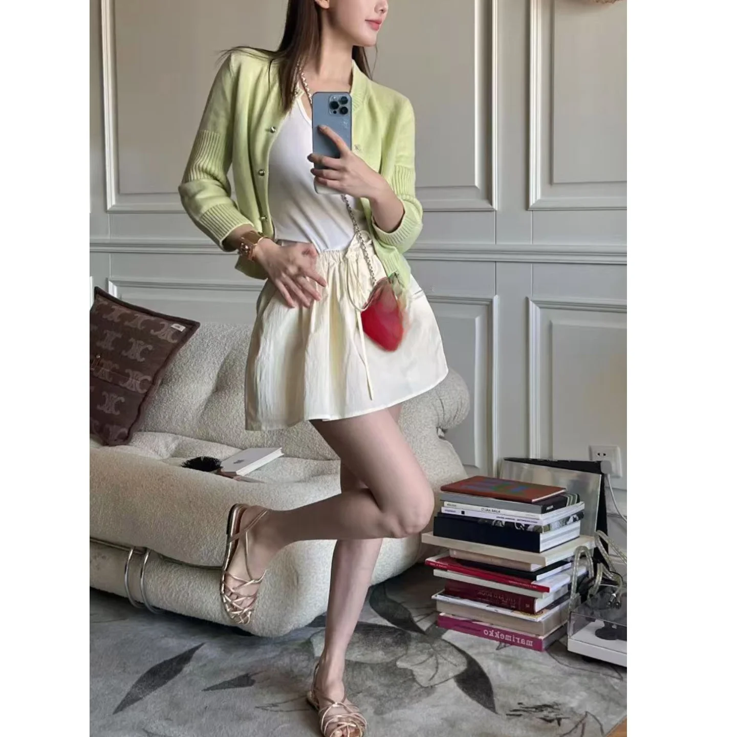 

Женские шорты-юбка с эластичным поясом на шнурке, А-силуэт, средней/заниженной талией, защита от просвечивания, короткие шорты-юбка