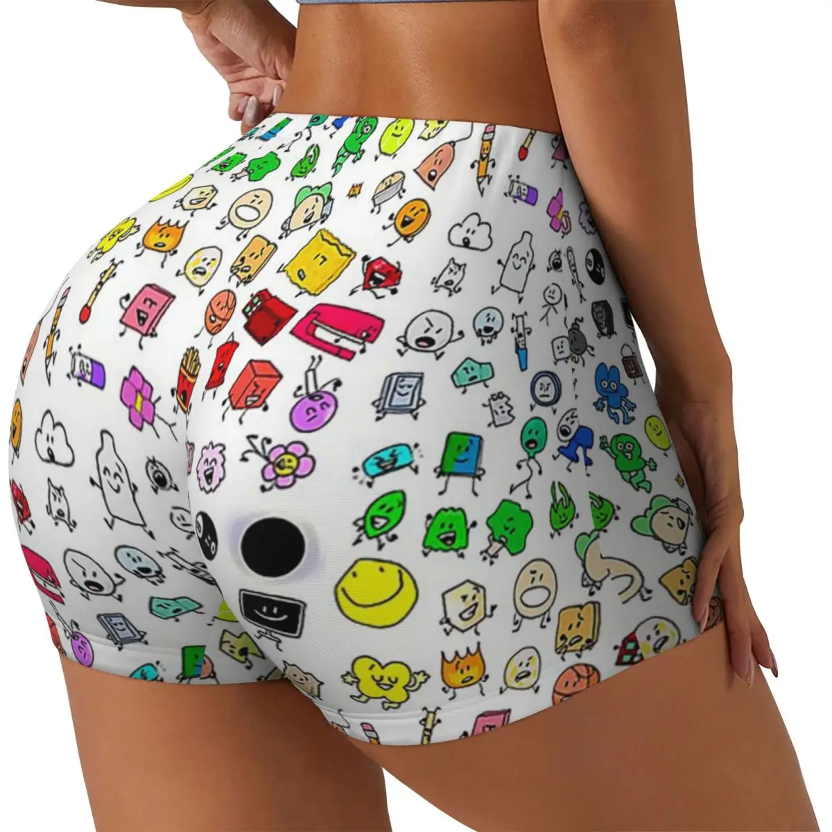 

Изготовленные на заказ BFDI все символы (прозрачные) женские шорты для бега в тренажерном зале, спортивные шорты для волейбола, байкера, йоги