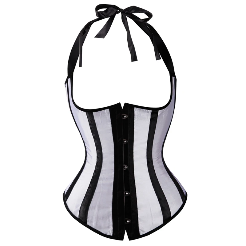 Underbust Corsets Women Sexy Halter Stripe Corset Bustier Basque Corsets Top Vest Girdle Waist Shape Body Plue Size Lingerie