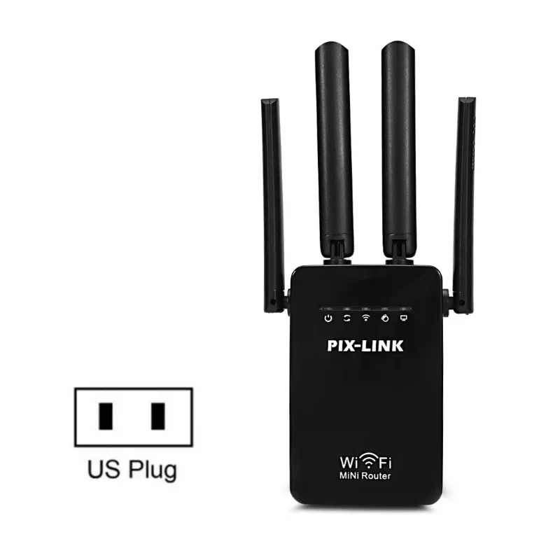 Wireless WIFI Router WIFI Repeater 300Mbps Booster Extender Home Network 802.11b/G/N RJ45 2 Ports 4 Antenna Signal Amplifier New