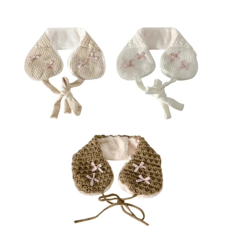 Cache-oreilles en tricot à nœud pour femmes filles, doublure douce, couvre-oreilles d'hiver réglable pour une en en