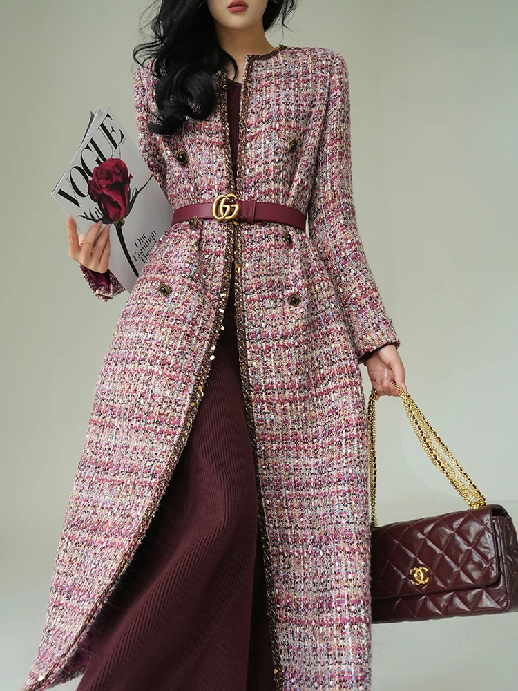 

Зимнее пальто Aconiconi с винтажным цветочным узором, длинное, с крупным цветочным принтом, высококачественная шерстяная верхняя одежда, прямой крой, для повседневной носки