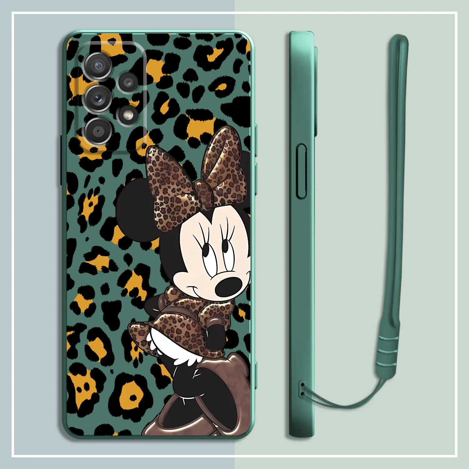 Candy Color Case For Samsung Galaxy A54 A53 A52 A13 A12 A51 A50 A23 A24 A32 A70 A34 A33 A72 Phone Cover Leopard Minnie Mouse