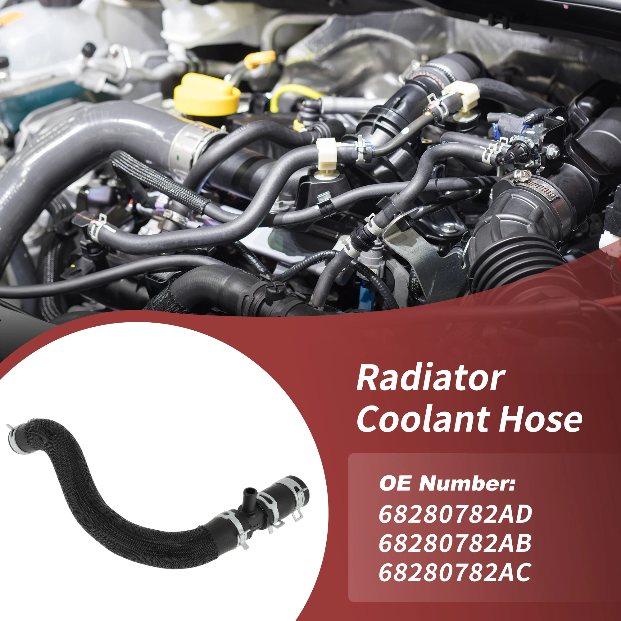 UXCELL エンジンラジエーターインレットホース ジープ グラディエーター 3.6L V6 2020-2025 HVAC ヒーターパイプ No.68280782AC ラジエーターコネクターホース