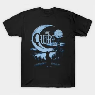 2026 Summer The Cure Cat Moon T-Shirt Graphic Band Shirt Short Sleeve Tee Luxury Casual Vintage Suitable