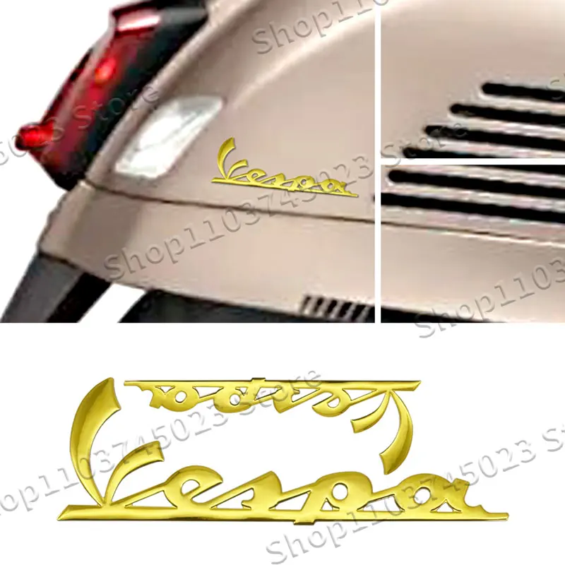 3D Auto Motorrad Chrom Buchstaben Aufkleber Für Vespa Sprint Primavera 300 LX LXV GTS 300 LX 125 LX 150 125 150 Zubehör