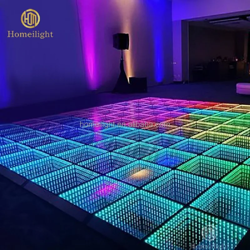 

Homei Dance Floor Light LED 3D Mirror Starlit Starry Abyss Dance Floor for DJ Night Club Dancing Party Wedding Decoration