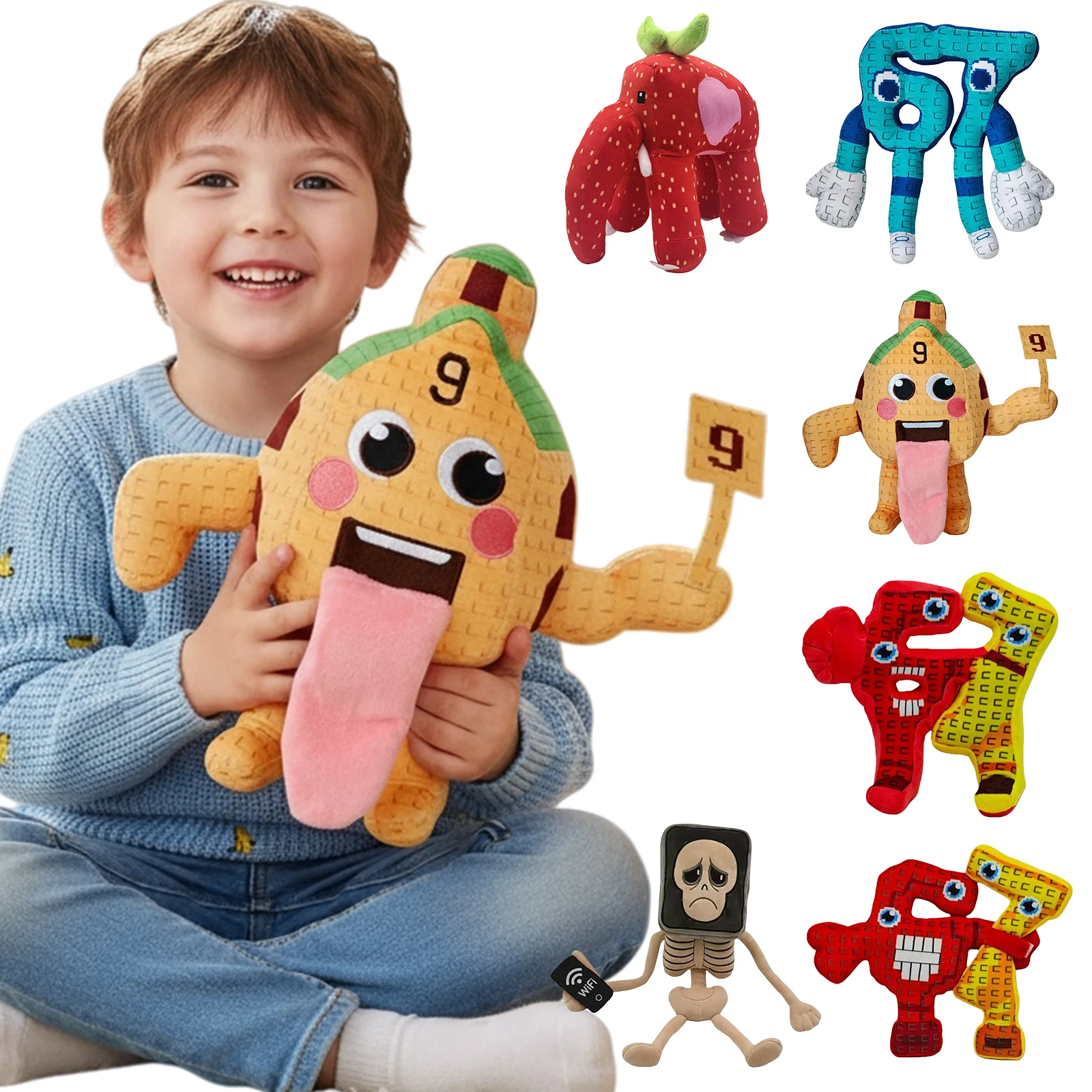 Ruba Un Brainrot Esok Sekolah Peluche Sammy Jandel Strawberry Elefante Peluche Carino No. Regalo per i fan del giocattolo della bambola di peluche della 9 casette