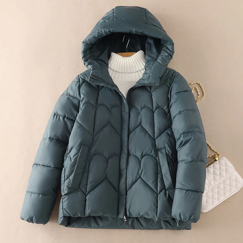 Rimcoy 2024 Casual Hooded Parkas Women Winter Warm Zipper Up Puffer Jacket Woman Solid Color Korean Cotton Padded Jackets Female