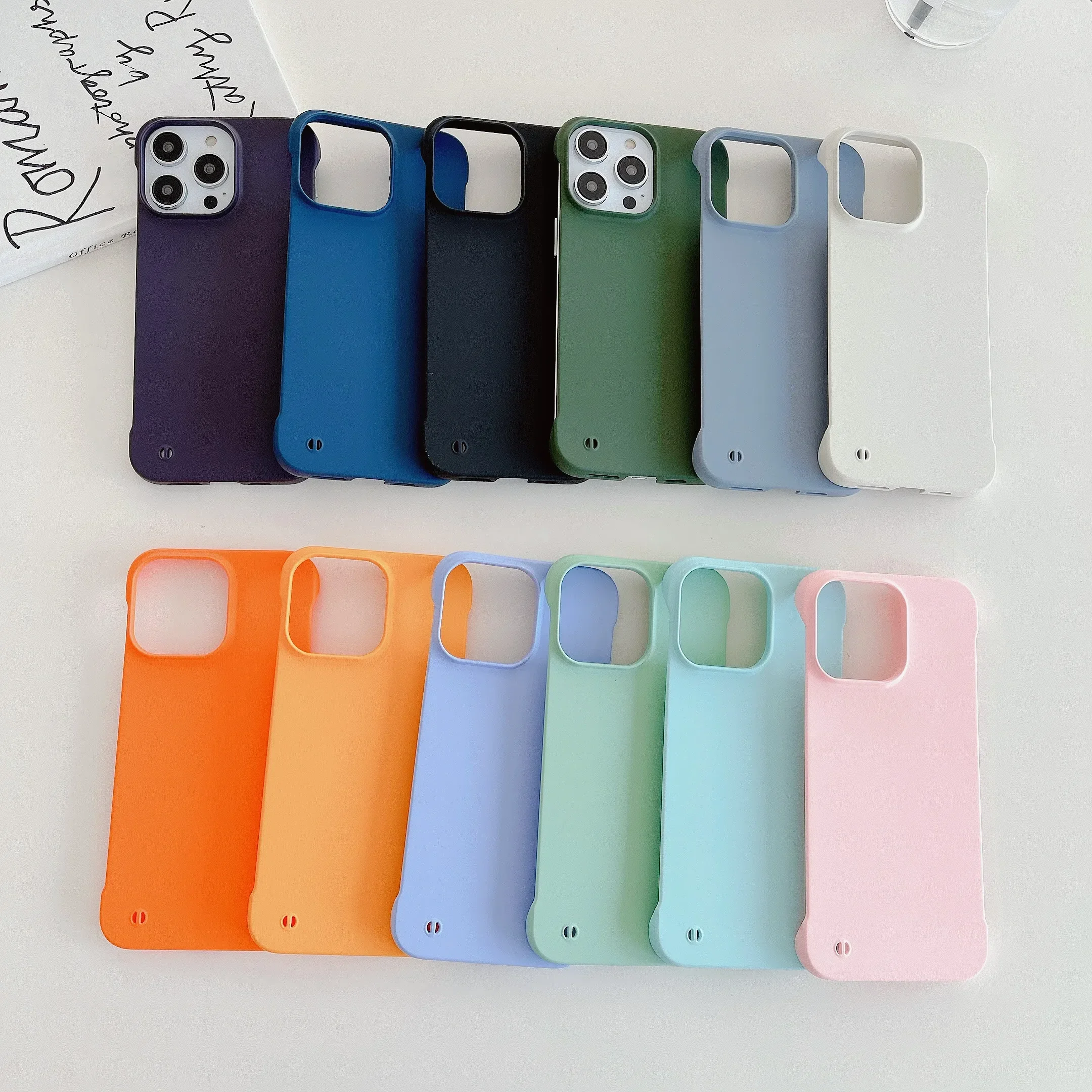 Candy Color Hard Plastic Slim Frameless Phone Case For iPhone 16 15 14 Plus 13 12 11 Pro XS Max XR X Cover