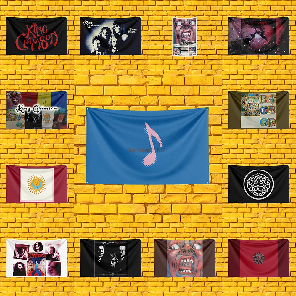 King Crimson Tribute Music Flag 3x5 FT Polyester Decorative Banner For Home Bar Music Room Gift