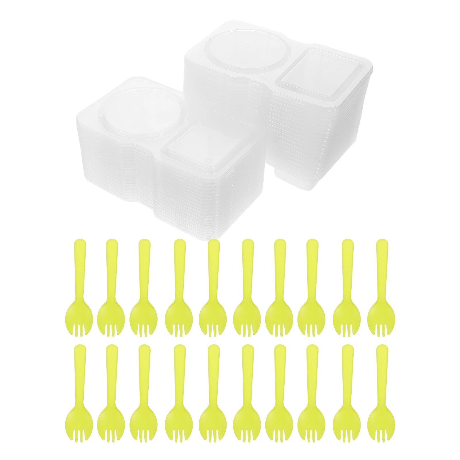 

20 Sets Containers Plastic Salad Dressing Condiment Jars With Lids Seasoning Cups Travel Double Accessories