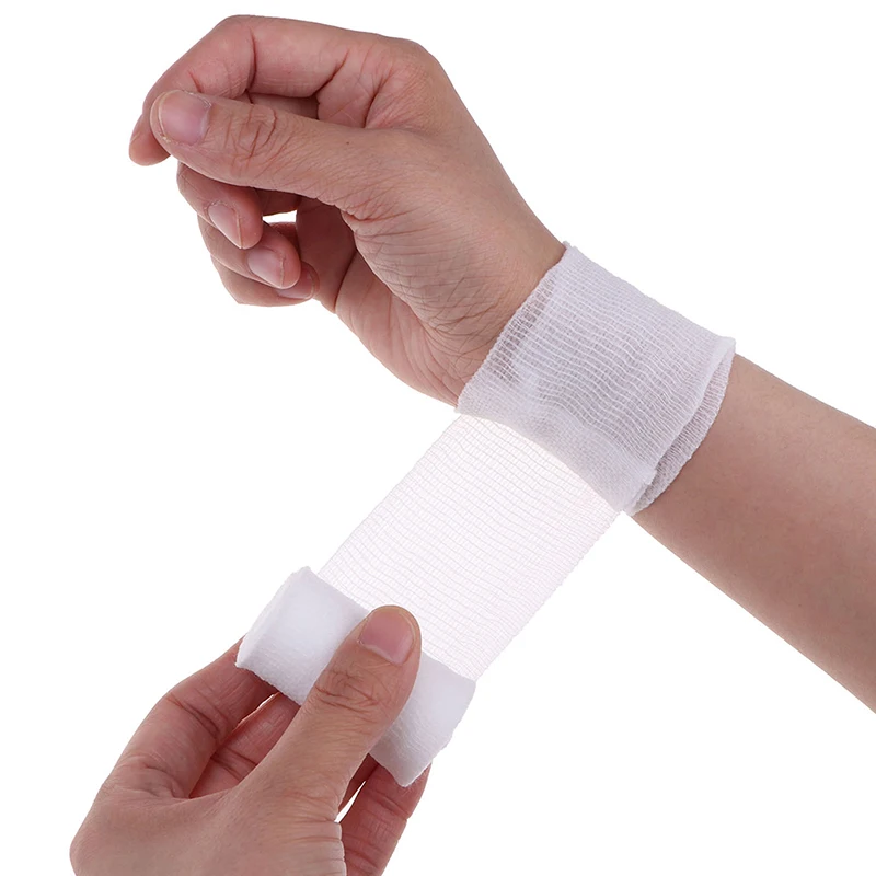 6Pcs Cotton PBT Elastic Bandage Skin Friendly Breathable First Aid Gauze Wound Dressing Medical Nursing Emergency Care Bandage