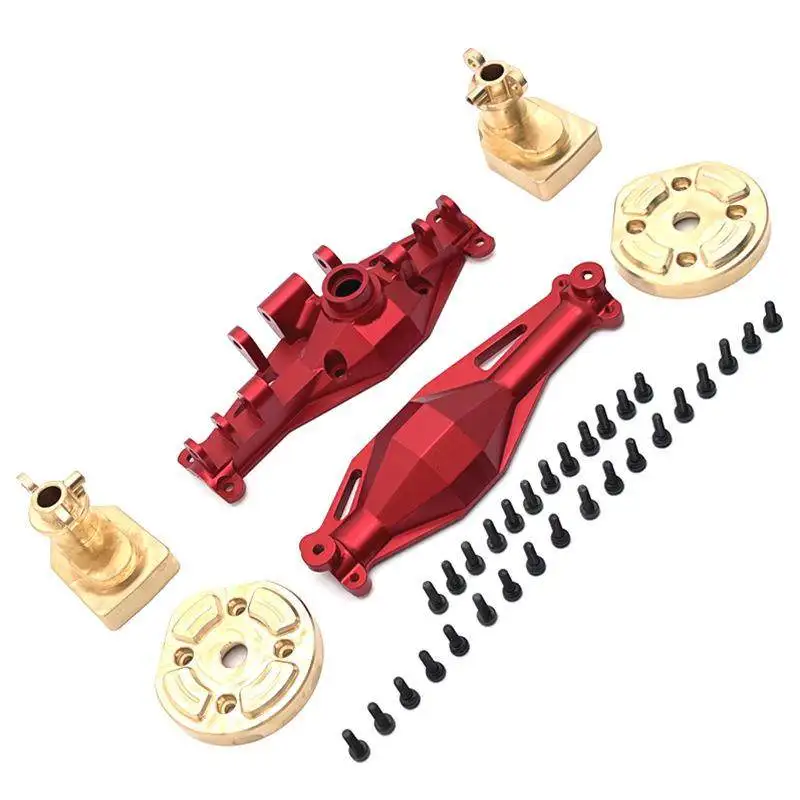 

Perfert Fit for MJX H12Y/H12Y+ RC Upgrade Parts - Metal Rear Axle Housing + Heavy-Duty Metal Brass Rear Cup + Portal Axle Cover