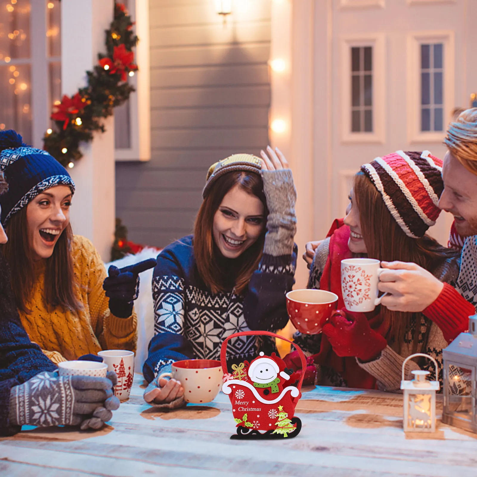 1 Stuks Vilt Kerst Snoepmandje - Xmas Food Storage Containers recensie en prijs