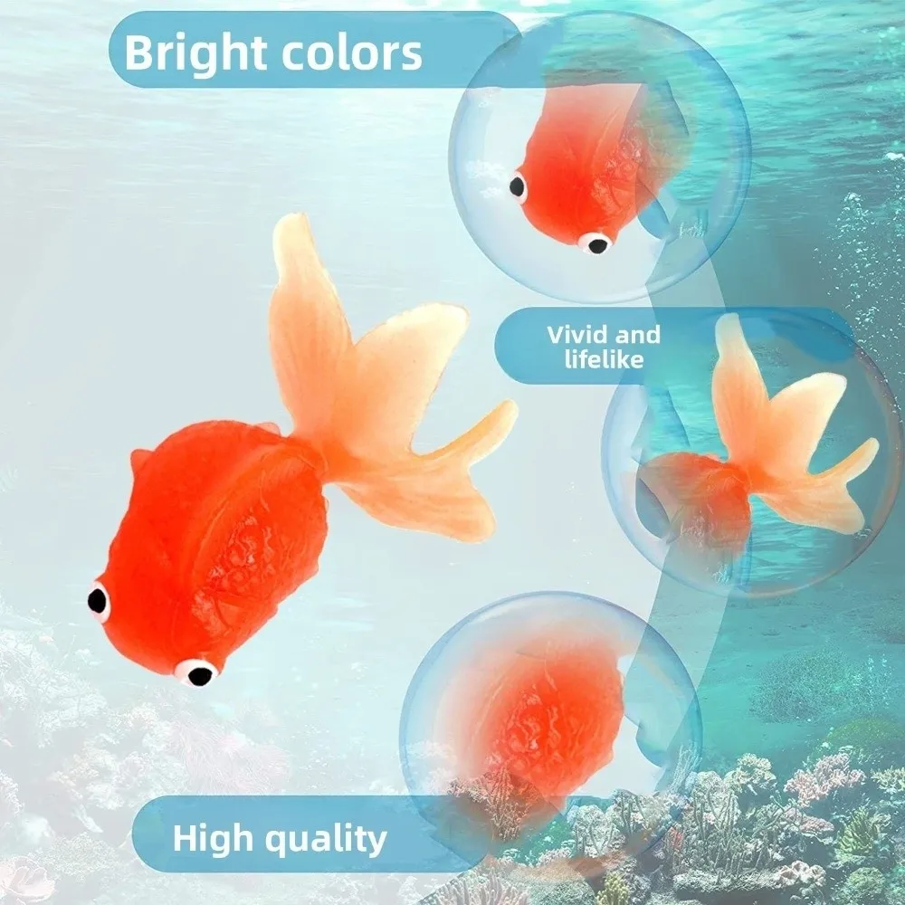 Simulated Soft Glue Goldfish Fishing Toy Artificial Aquarium Decorations Plastic Fish Tank Ornaments Floating Fish Fishing Toys