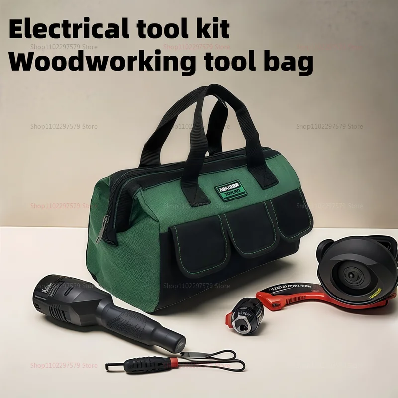 منظم حقيبة أدوات كهربائي كبير شديد التحمل مقاوم للماء ومضاد للسقوط وجيوب متعددة لمرآب ورشة عمل البناء