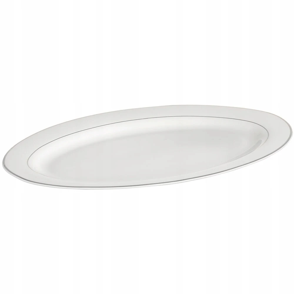 Plateau blanc en porcelaine Ambition pour en-cas 35,5 cm