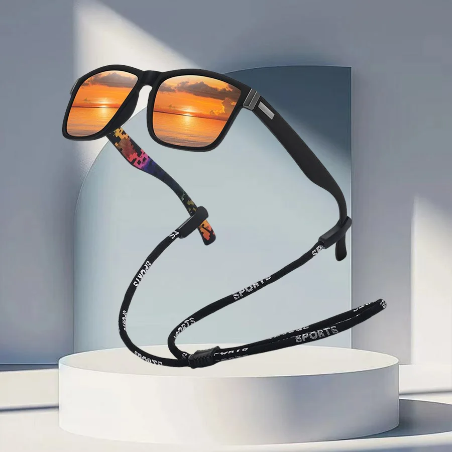 أزياء نمط UV400 النظارات الشمسية مع سلسلة التفاصيل الملونة للجنسين القيادة الصيد ركوب الدراجات نظارات السلامة #3