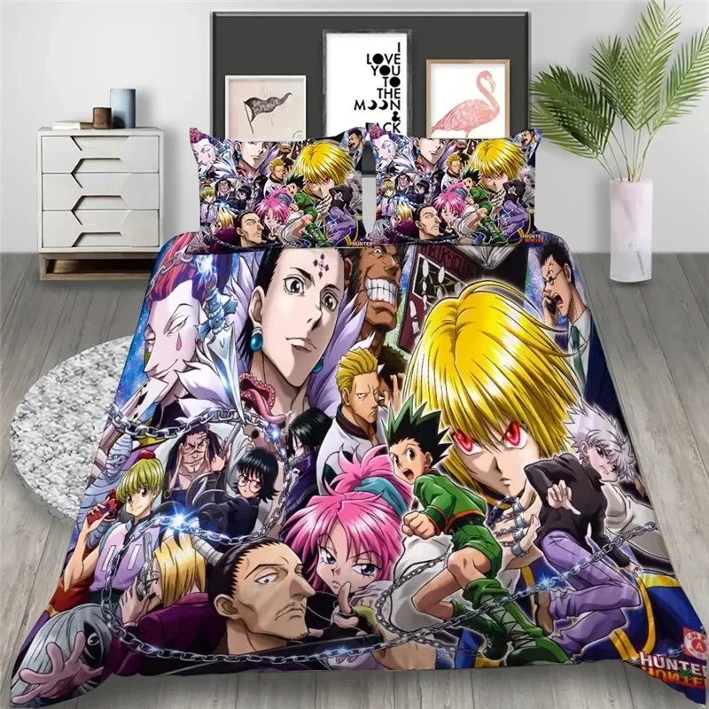 

Anime HUNTER HUNTER Bedding Set Boys Girls Twin Queen Size Duvet Cover Pillowcase Bed Kids Adult Home Textileextile