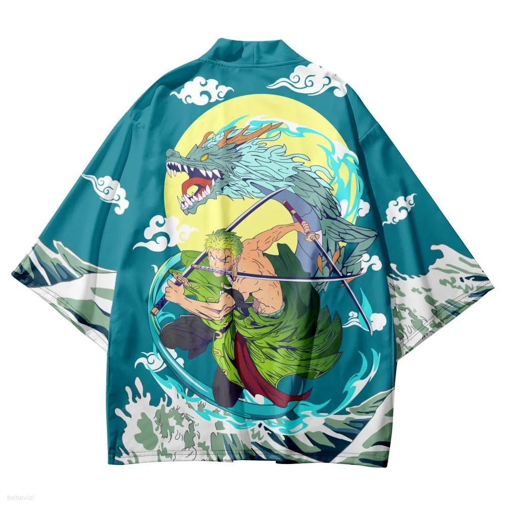 Samurai Crane Japanese Style Kimono Haori Men Women Cardigan Chinese Dragon Traditional Japanese Clothing Asian Clothes