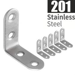 6Pcs Stainless Steel 90 Degree Angle L Shaped Bracket, 40mm X 40mm X 16mm Corner Brace Joint Bracket Fastener Heavy Duty Metal