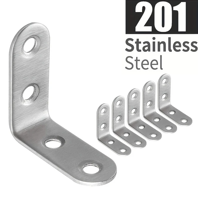 6 szt. wspornik ze stali nierdzewnej pod kątem 90 stopni w kształcie litery L, 40 mm x 40 mm x 16 mm wspornik narożny wspornik łączący Heavy Duty Metal