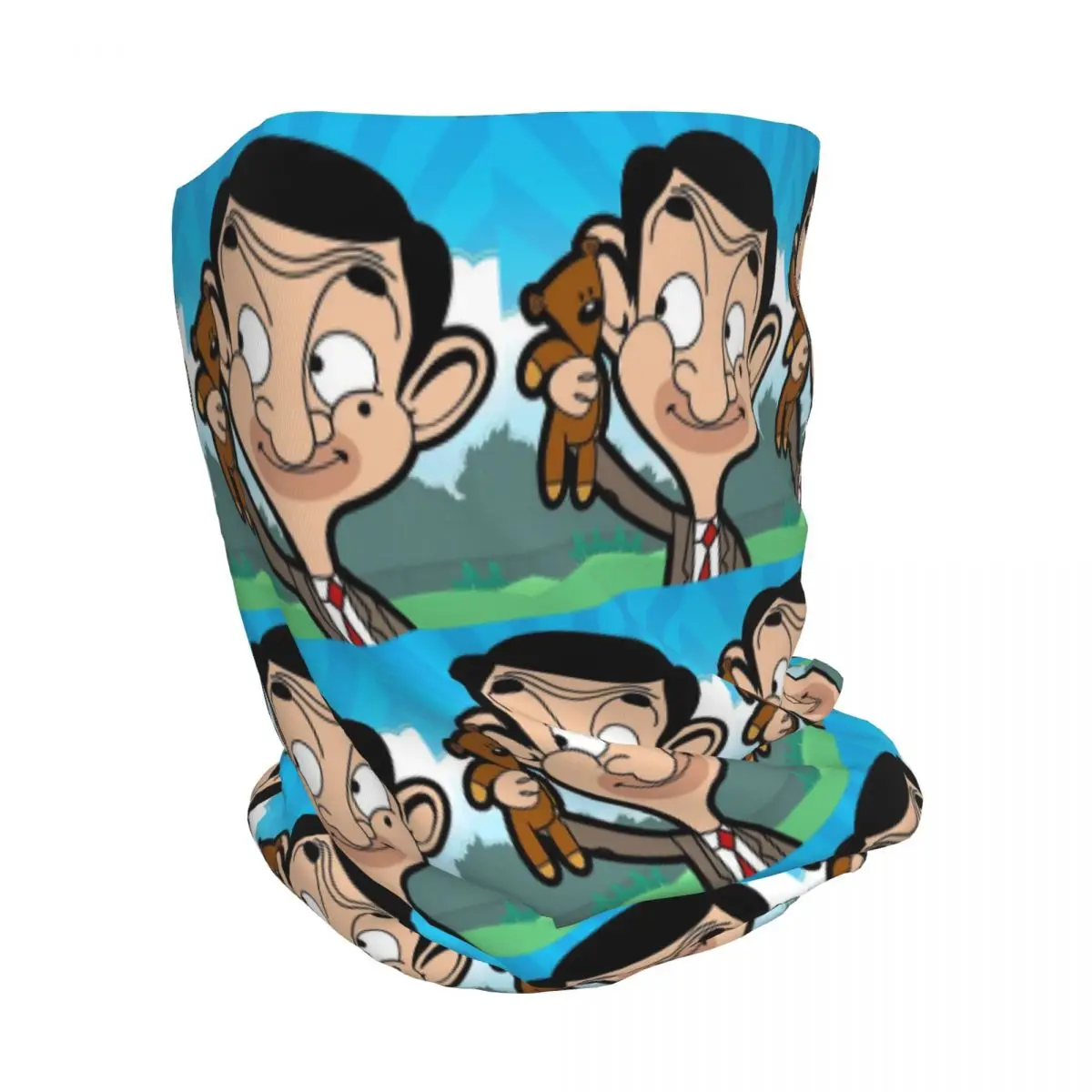 Mr. Bean Cartoon Bandana Neck Cover Mask Scarf Multifunction Headwear Beanies Hat Unisex Adult Washable
