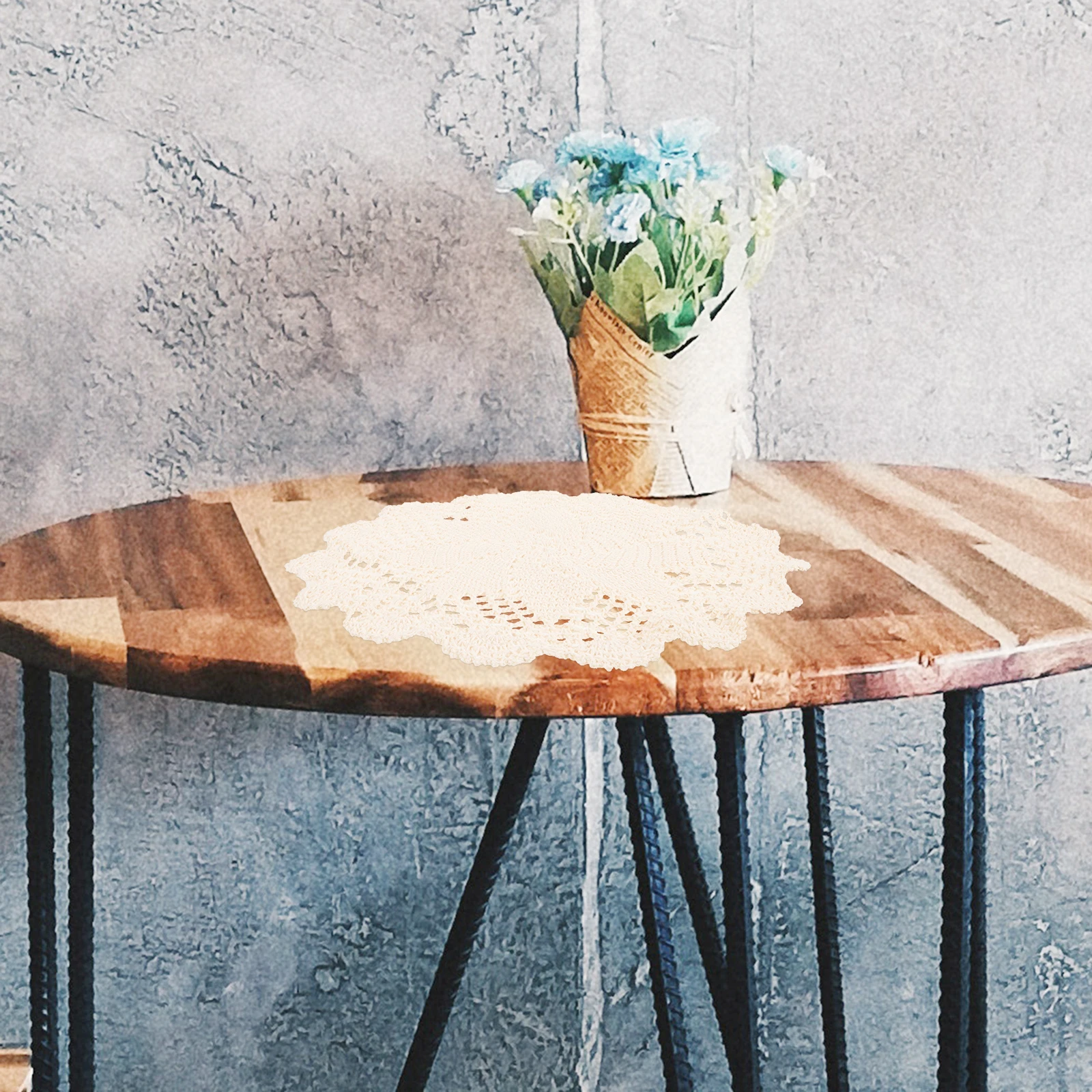 

Cotton Crochet Placemat Handcrafted Bohemian Style Table Decor for Dinner Party Farmhouse Kitchen Placemats Round Woven Table