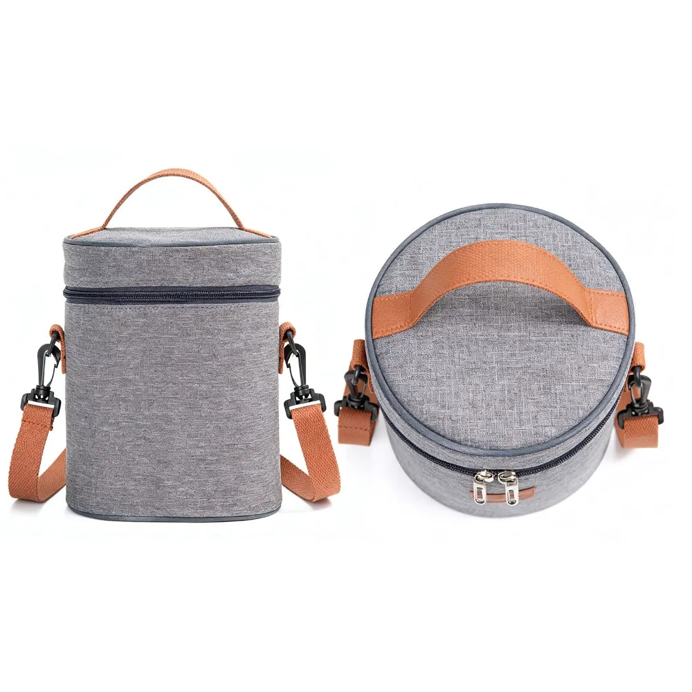 Oxford Cloth, Insulated Lunch Bag Aluminum Film EPE Pearl Cotton Thermal Food Tote Square/Cylinder Shape Cooler Lunch Bag