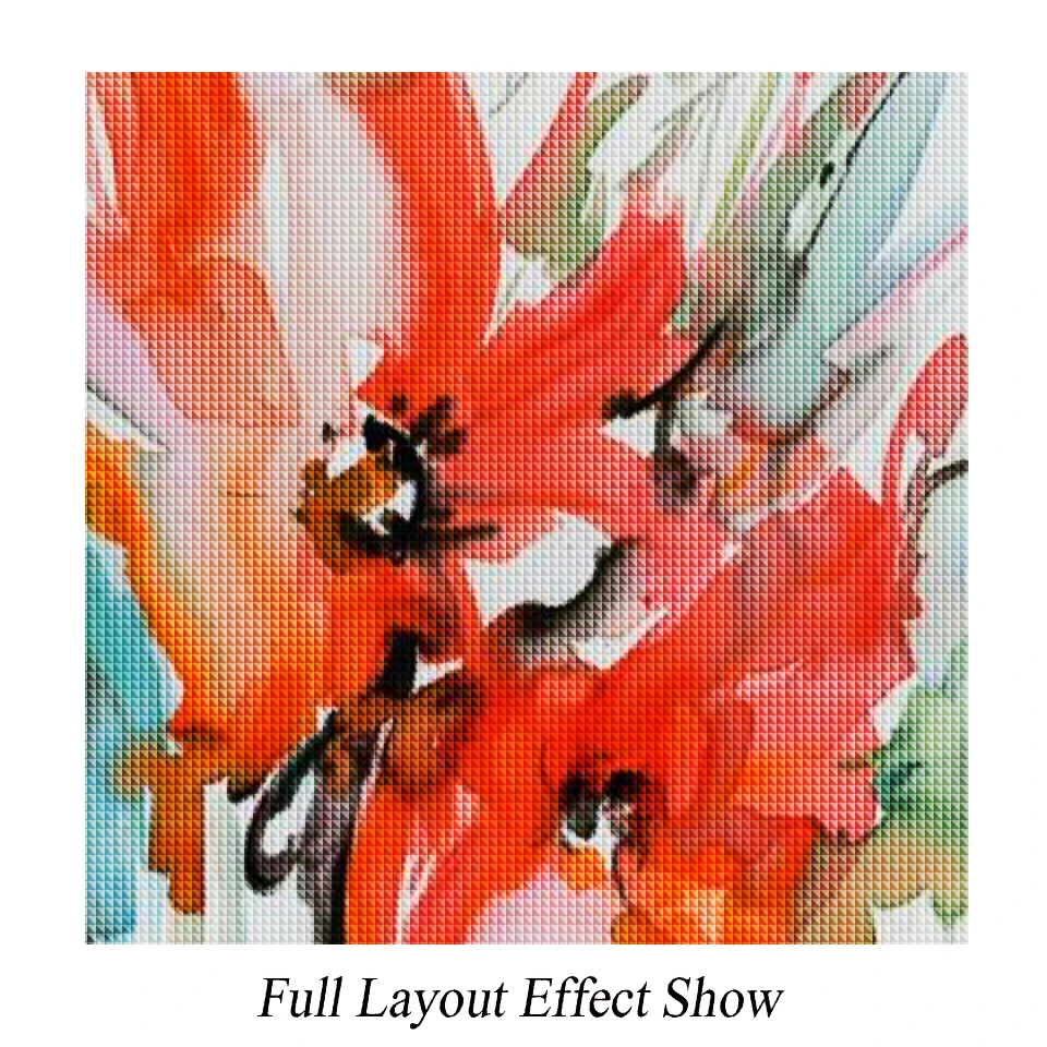 Triptych Abstract Watercolor Flowers Poppy 5D DIY Diamond Painting Kit Full Drill Square Round Embroidery Mosaic Art Home Decor