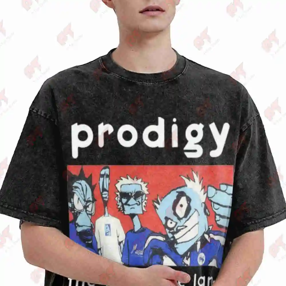 Prodigy The Fat Of Land Album Vintage Washed Tee Pure Cotton T-Shirt