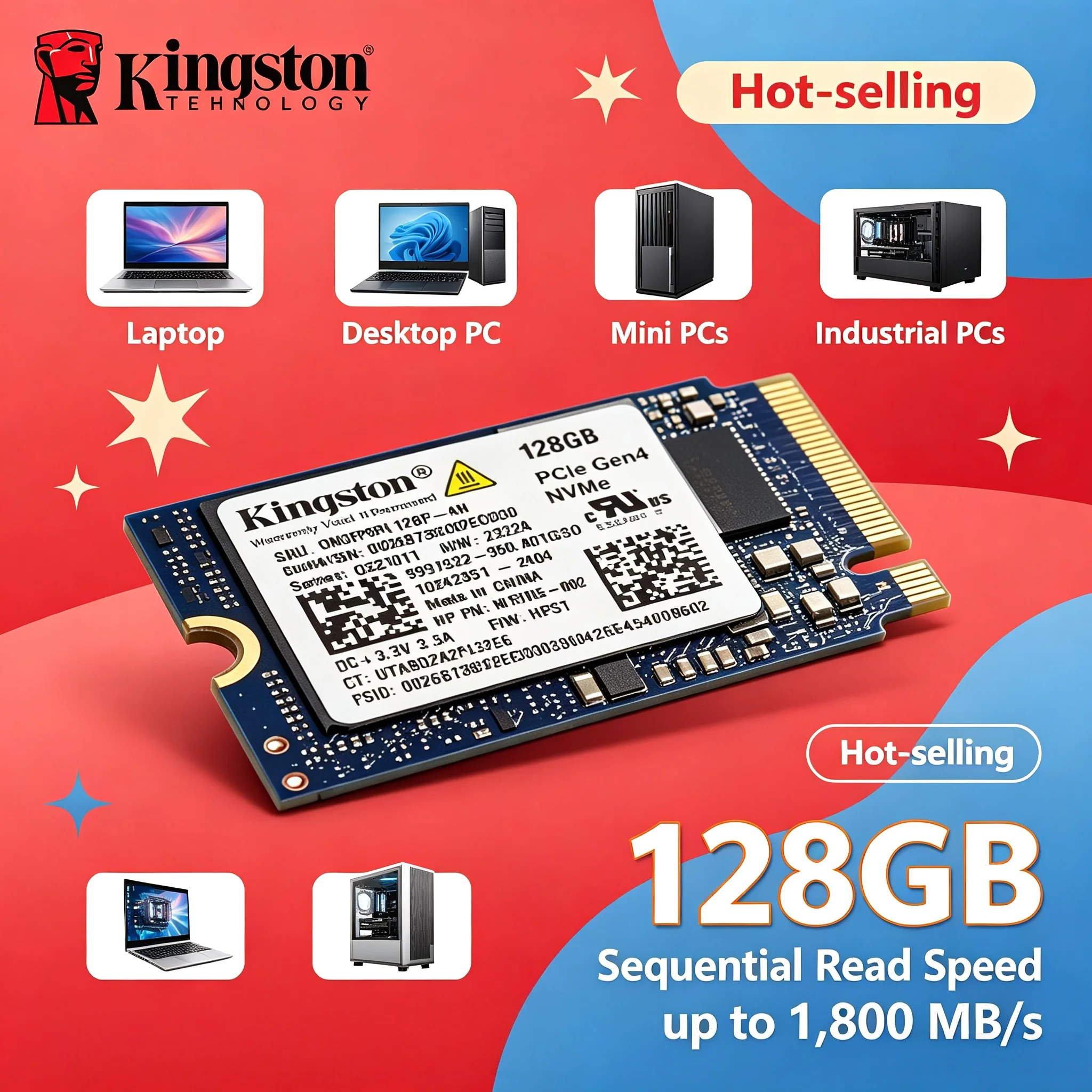 kingston-2230-m2-nvme-pcie-40-128gb-oem-ssd内蔵ソリッドステートドライブ-高速-ノートパソコン-pc-steam-deck-pro-アップグレード用
