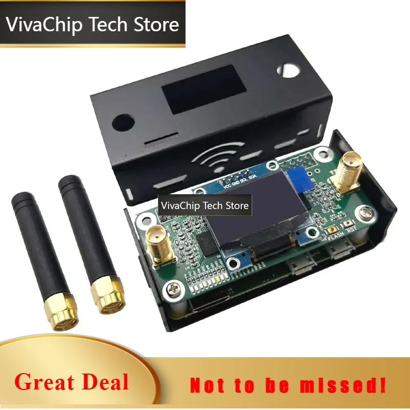 VivaCTLatest Version Dual Duplex OLED MMDVM Hotspot WiFi Digital Voice Modem NXDN P25 Pistar DSTAR DMR Raspberry Pi + Case +16G