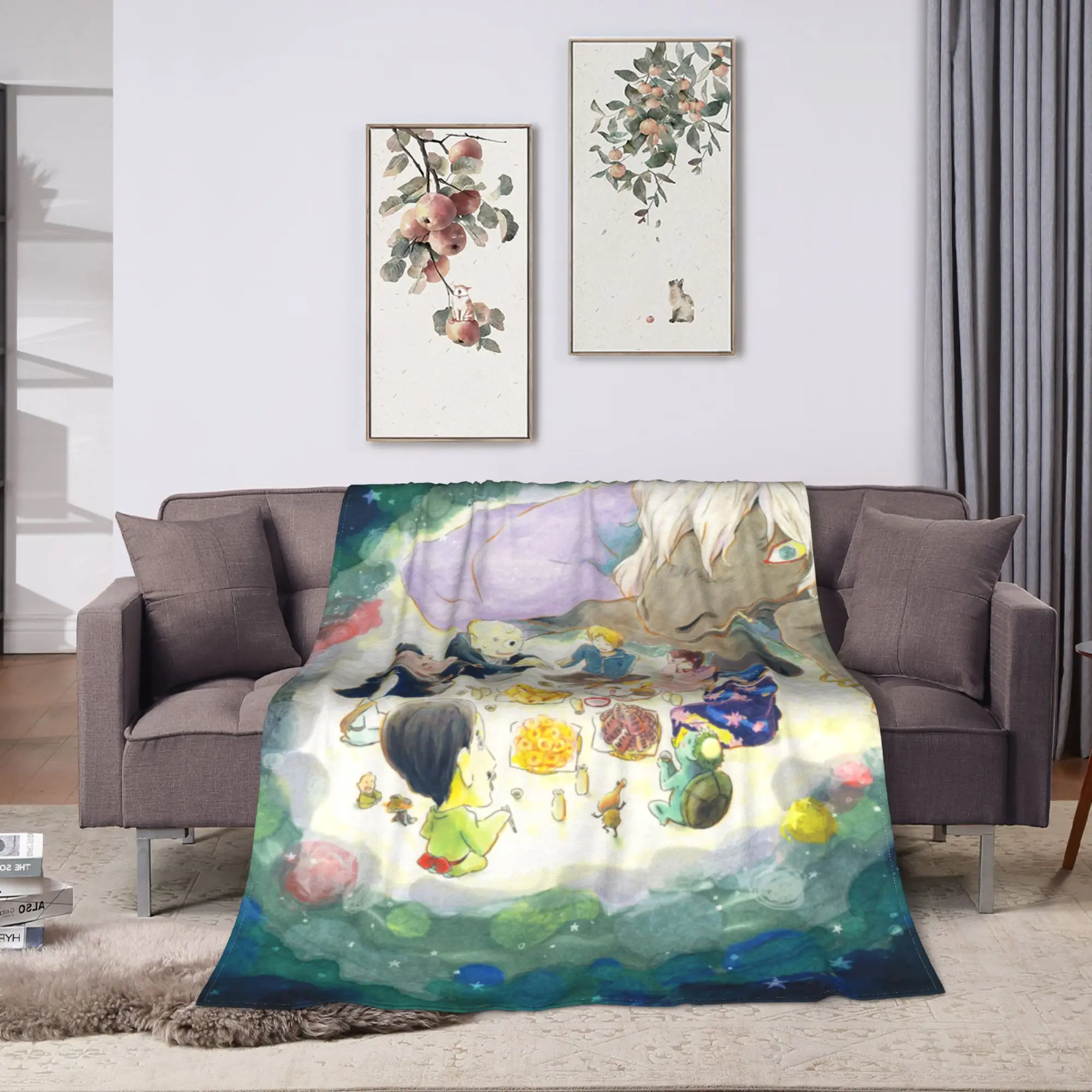 anime N-Book Friends N-Natsume Blanket  Super Warm Aesthetic Plush Throw Blanket For Home Decor Flannel Bedspread Bed Cover