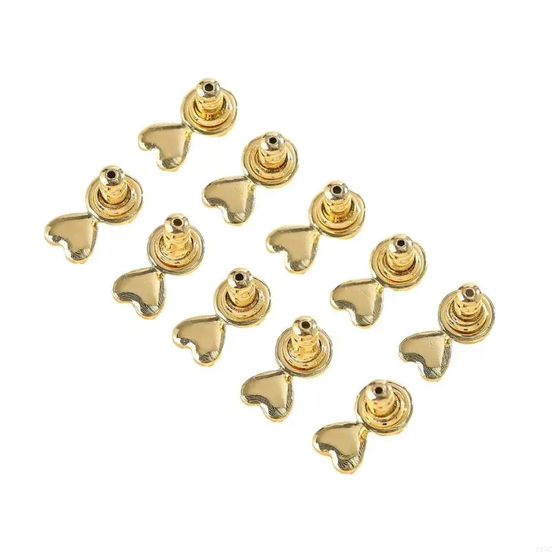 195C Premium Heart Earring Backings Sweat Resistant Fadeless Comfort Wear Jewelry Accessory Set For Women And Girls