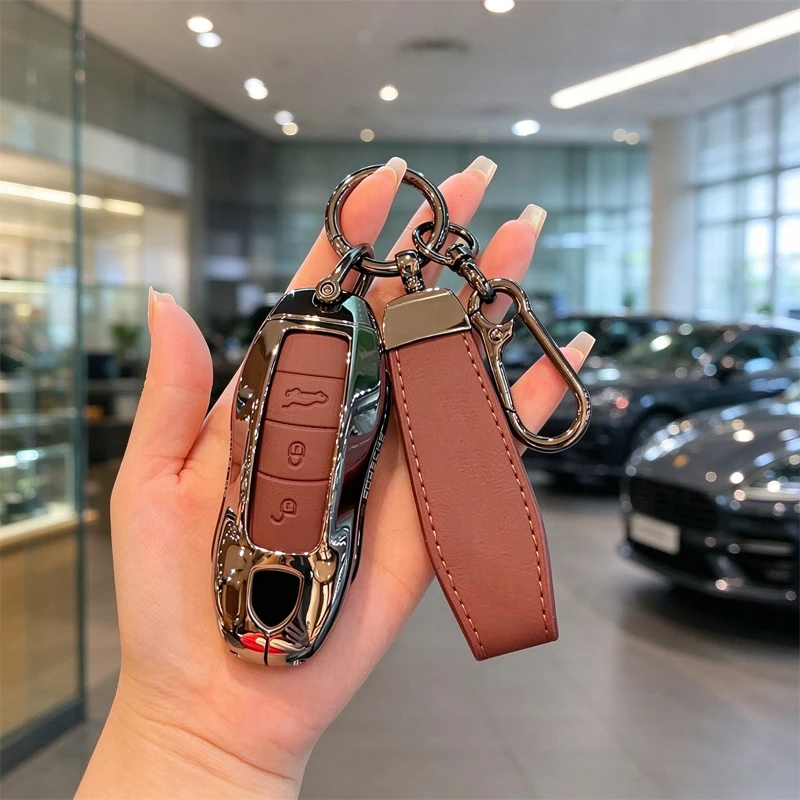 Beschermhoes voor autosleutel, geschikt voor Porsche Panamera 911/922 Taycan 718, beschermhoes voor de afstandsbediening.