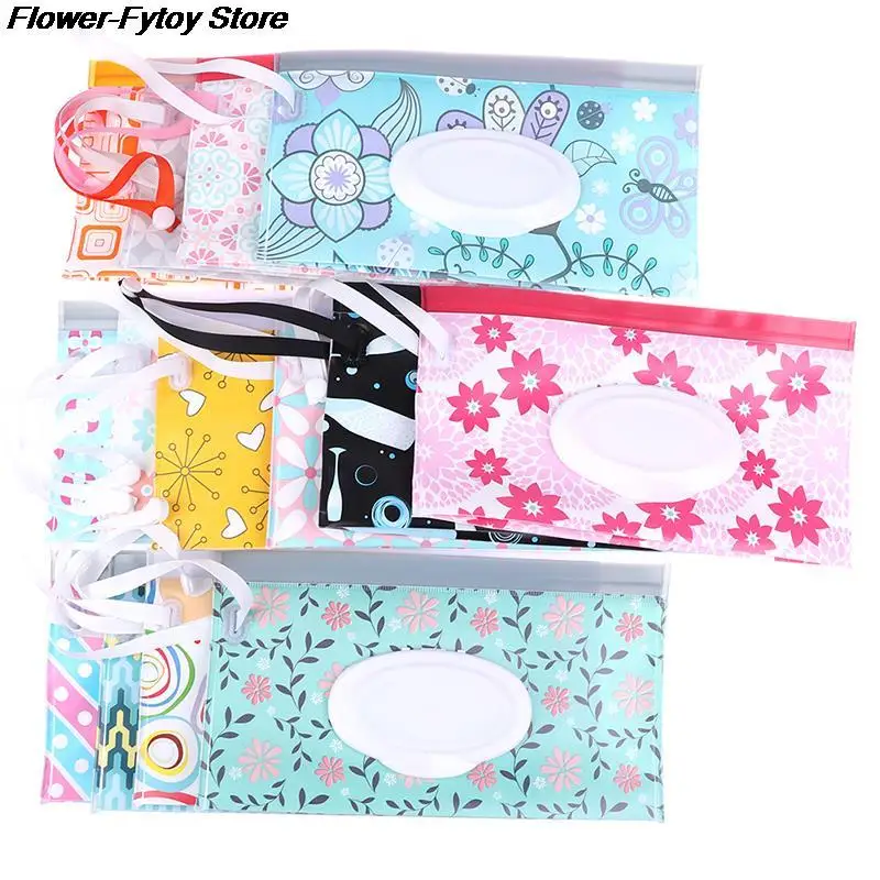 

1PC Eco-Friendly Baby Wipes Box Cleaning Wipes Carrying Bag Clamshell Snap Strap Wipe Container Case Wet Wipe Box