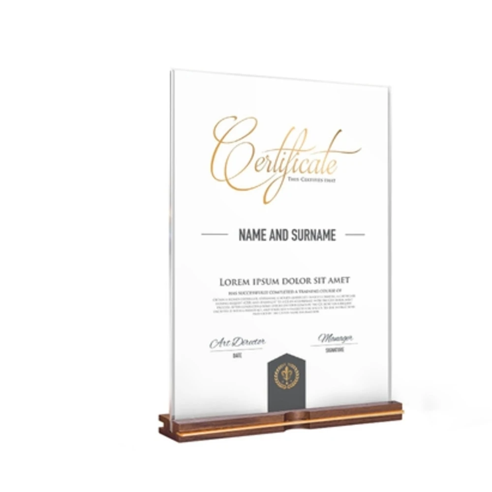 

A4 Photo Frame Mural Certificate Free-standing Wall-mounted Sign Holder White Brown Green Solid Wood Decoration