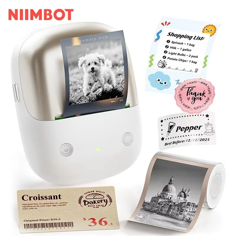 Niimbot B2pro 50mm Mini Portable Thermal Label Printer for Jewelry Cable Price Tag Small Size Label Printing Machine