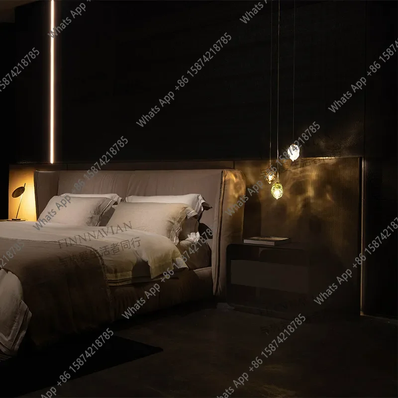 

XX Light Luxury Master Bedroom High-end Bedside Table Villa Mansion Bedroom Small Apartment Light Luxury High-end Sense