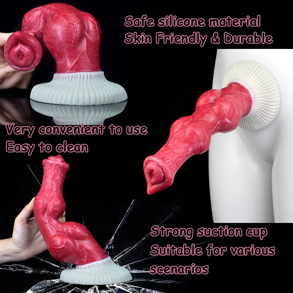 NYOTA Remote Control Vibrator Dog Realistic Dildo With Sucker Soft Silicone Knot Penis Dick Masturbator Sex Toys For Women Men