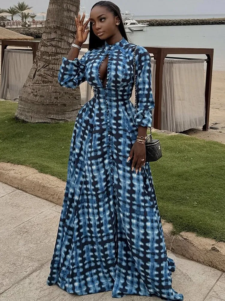 

Африканские платья для женщин, элегантное платье-макси с длинными рукавами в стиле дашики, традиционная африканская одежда для женщин, сказочные платья