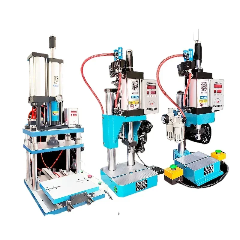 

Single column pneumatic punch press Small cylinder press Desktop 500kg bearing riveting nut air beer machine