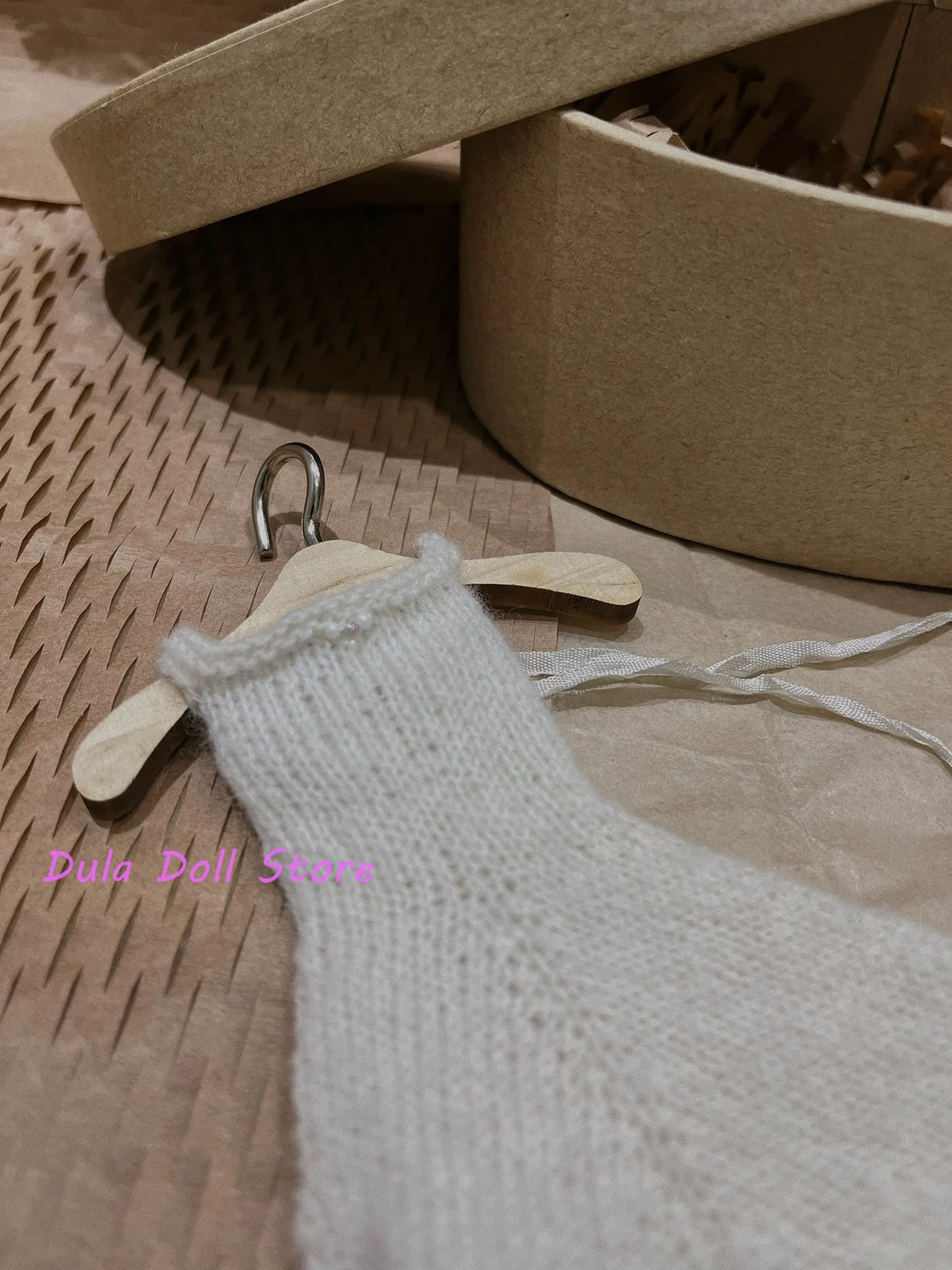 

Dula Doll Clothes Dress Handmade White Knitted Sweater Evening Dress for Blythe Qbaby ob24 ob22 1/6 6 points body doll